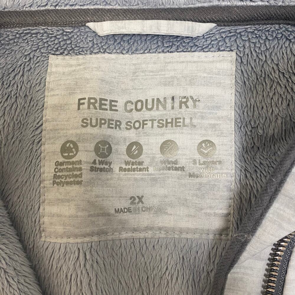 Free Country Women's Plus Aeris II Softshell Jacket Gray, Fleece Lined, 2X EUC - Picture 4 of 5